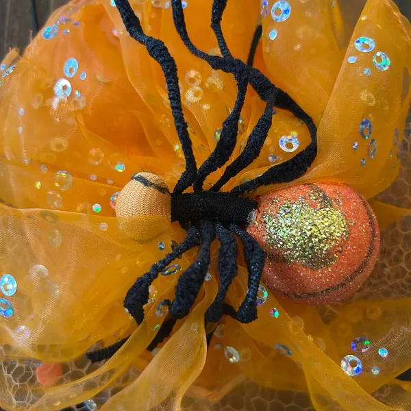 Vintage Department 56 Halloween Costume Black Spider Orange Hat Sequin‎ Dress Up - Image 2