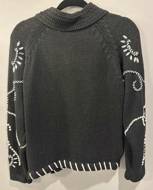 Vintage Pearl Embroidered Cardigan - Image 2
