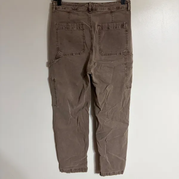 American Eagle Brown Carpenter Pants High Rise Utility Stretch Women Size 6 - Image 8