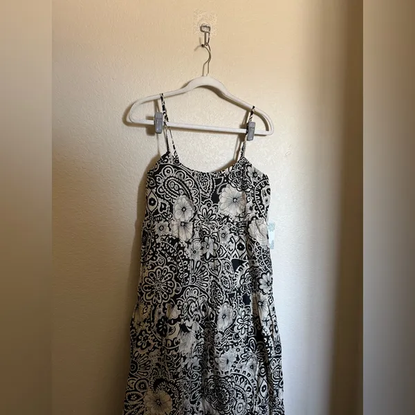Tuckernuck‎ Hyacinth House Floral Tiered Tilly Dress sz m NEW black cream boho - Image 5