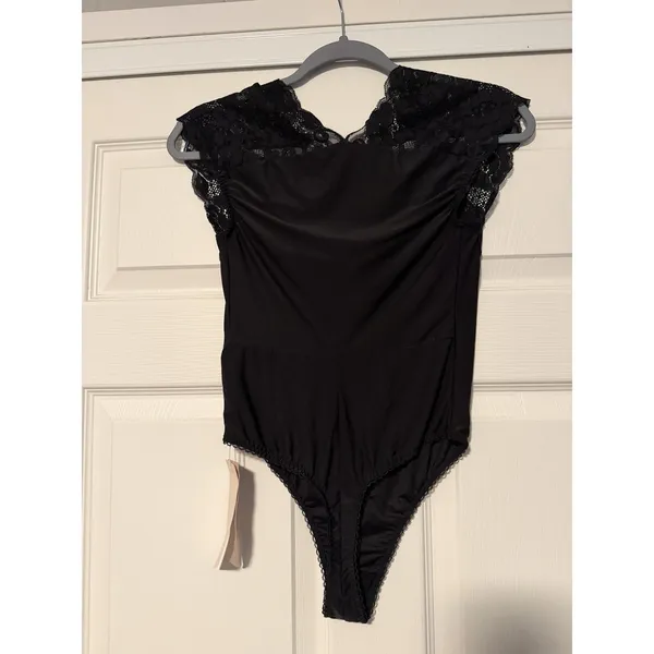 HAH Hot as Hell Black Bodysuit Lace Lingerie Fairy Coquette Ethereal Festival‎ - Image 4