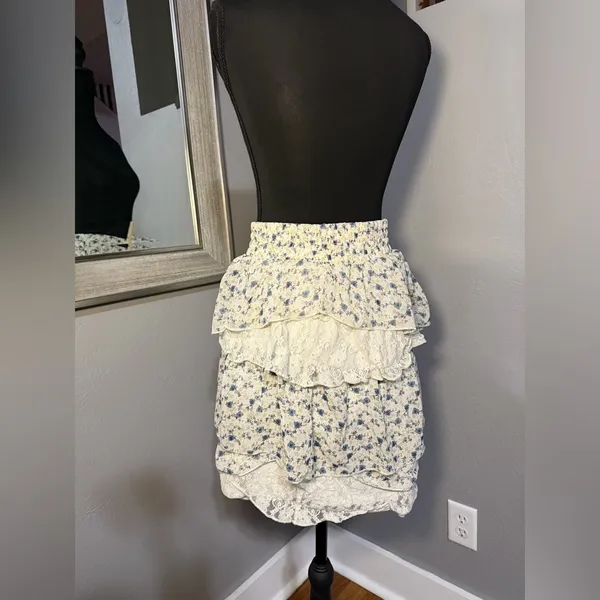 Maurice’s Floral Lace Tiered Romantic Preppy Midi Skirt Size XL. - Image 3