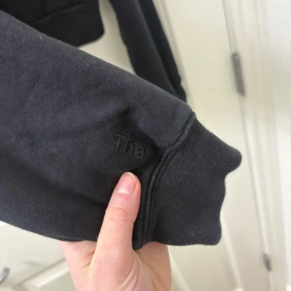 TNA Airy AF Fleece Perfect Cropped Sweatshirt from Aritzia in Black - Image 4