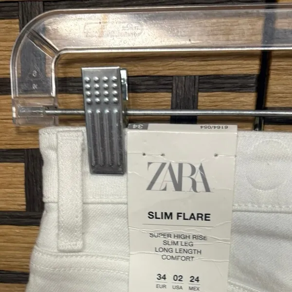 Zara‎ White Slim Flare Jeans Size 2 - Image 9
