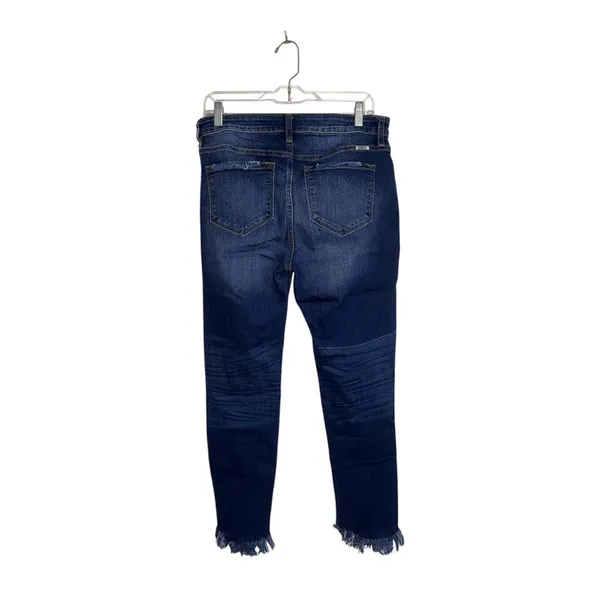 KanCan Frayed Ankle Skinny Jeans Dark Wash High Rise Distressed - Image 7