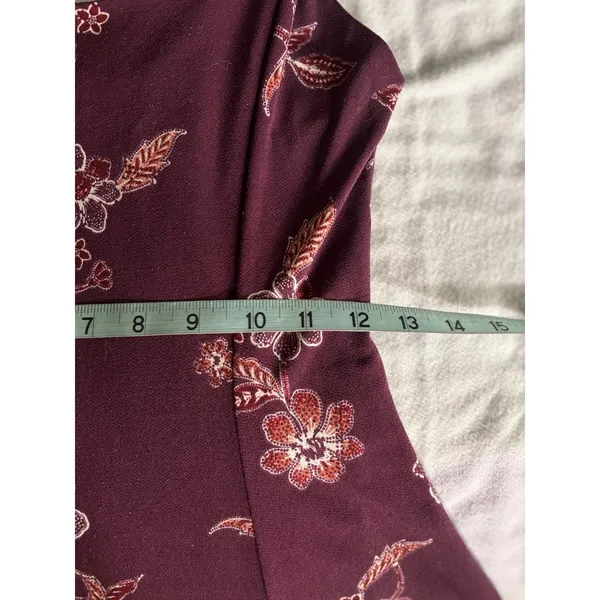 Aeropostale Burgundy Floral Strappy Mini Dress Size Sm Boho‎ Lined - Image 5
