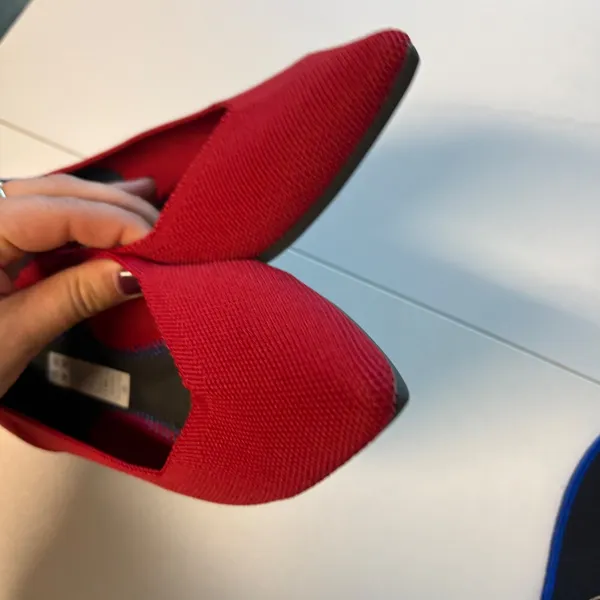 Rothy's The Point Women 11 Red Knit Pointed Toe Flat Washable Sustainable Shoe - Image 4