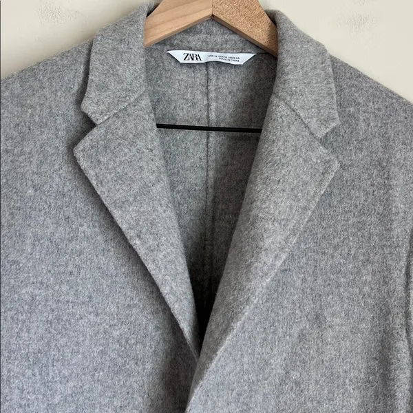 ZARA Wool Blend Coat Women’s‎ Medium Tailored Double Button Car Coat Oversized - Image 2