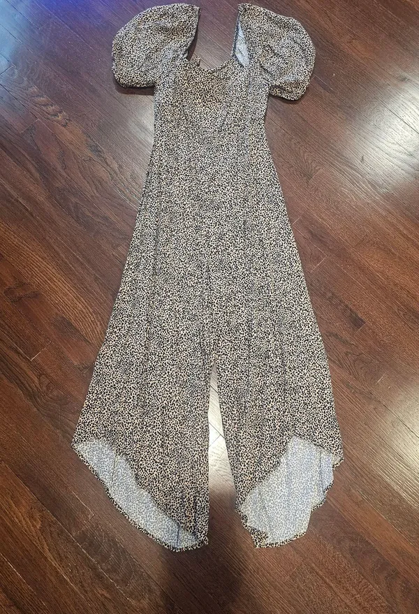 Francesca's Collections Black and White Patterned Jumpsuit Brown Size M - Image 2