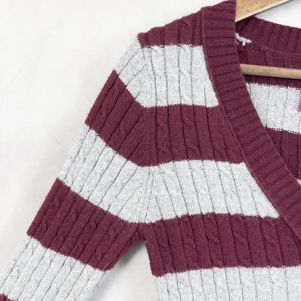 Vintage American Eagle Women Sweater Size L Cable Knit Preppy Y2K 90s Bella Swan - Image 4