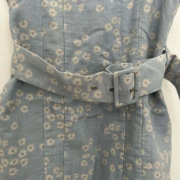 ZARA Blue and White Floral Mini Dress - Image 3