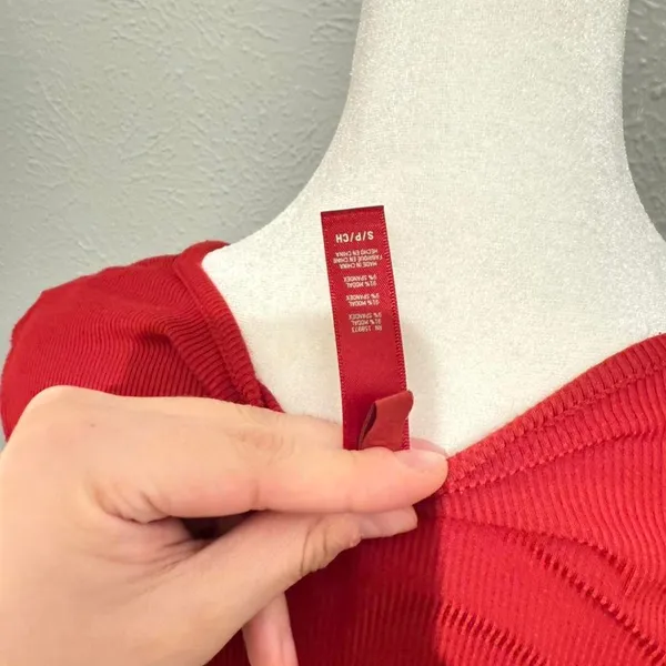 Skims Ruby Red Long Sleeve Tie Front‎ Long Sleeve Size Small (Worn few times) - Image 4
