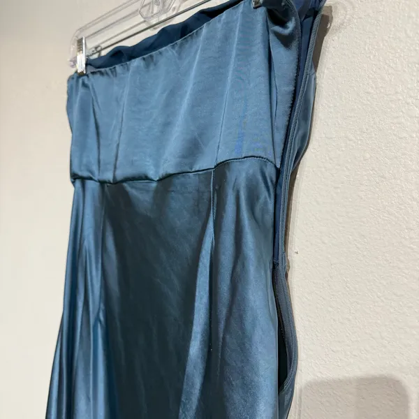 Runaway The Label Steel Blue Kristine Strapless Satin Maxi Dress Sz M - Image 7