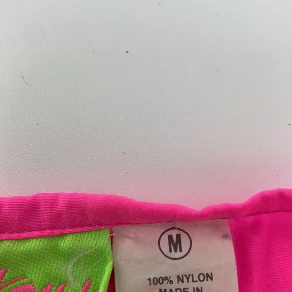 Shell Shack Vintage 80s Surf Crop Top Womens Size M Neon Pink Nylon‎ Retro Y2K - Image 5