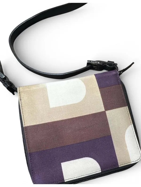 Bally Vintage Crossbody Wallet Zip Organizer Leather Strap - Image 2