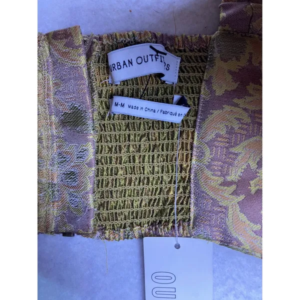 Urban‎ Outfitters Bustier Top Womens Medium Gold NWT Brocade Floral Corset Crop - Image 2