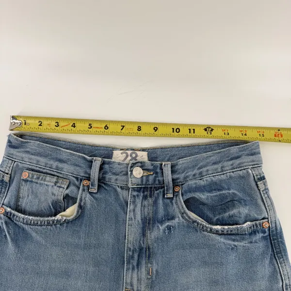 We The Free Free People High Rise‎ Straight Leg Jeans Light Wash Size 28 Blue - Image 6