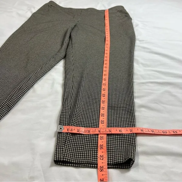 Herringbone Black Tan Straight Leg Slacks XL Stretch Pants Office Wear Casual - Image 6