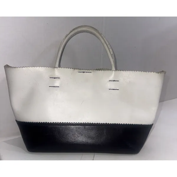 Vintage Y2K Hype Colorblock Mod Leather Box Tote Shoulder Bag Handbag Purse - Image 7