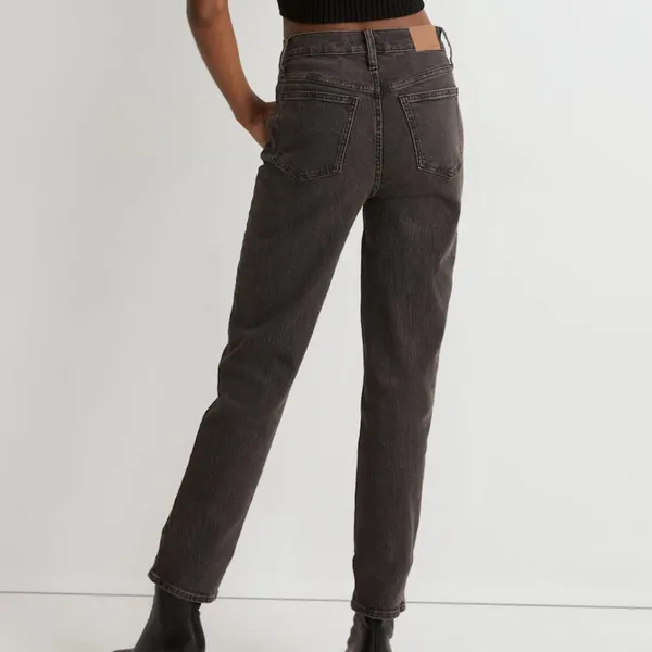 Madewell Size 25 Black Perfect Vintage Jeans Straight Tapered 90s Mom Jeans - Image 4