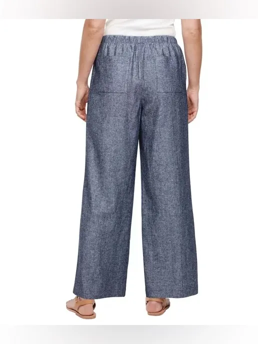 GAP Wide Leg Linen Pull On Pants Medium - Image 2