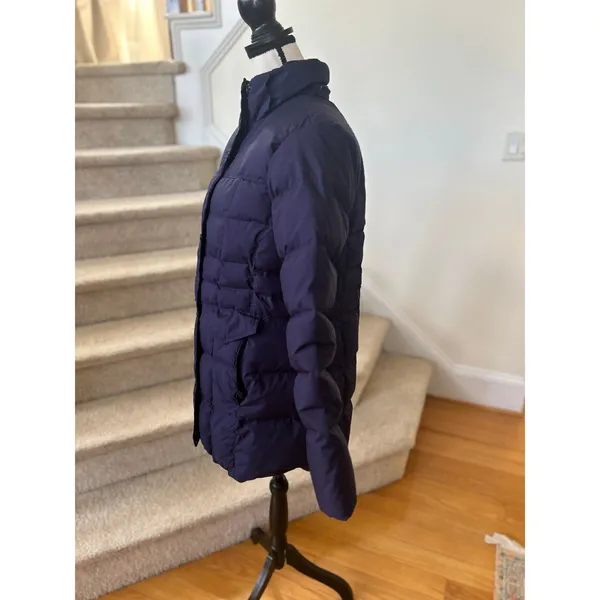 L.L.Bean Navy Down Fill Thigh Length Puffer Jacket - Image 4