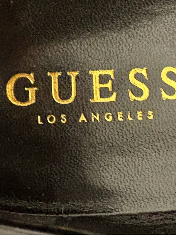 GUESS Hillford Chunky Women Loafer Black Patent Gold Chain Platform Lug Sole 9.5 - Image 10