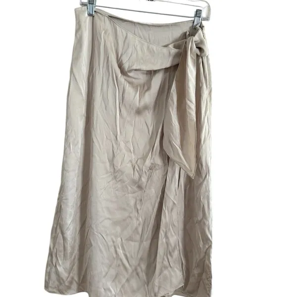 Club Monaco Cream Midi Wrap Skirt - Image 8