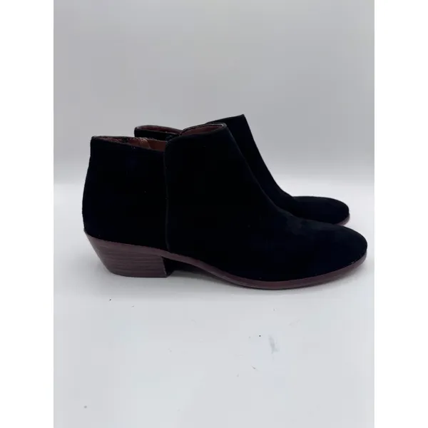 Sam Edelman‎ Ankle Boots Women's Suede Side Zip Pointed Toe Black 8M - Image 7