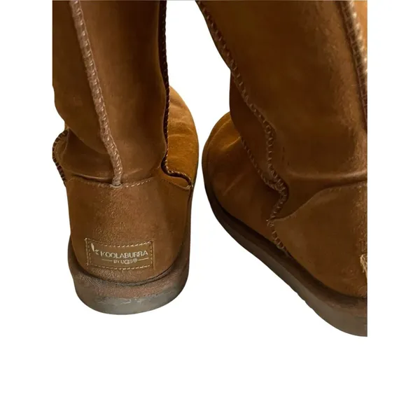 Koolaburra by UGG Women's Brown Suede Sheepskin Lined Faux Fur Koola Tall Boots - Image 9