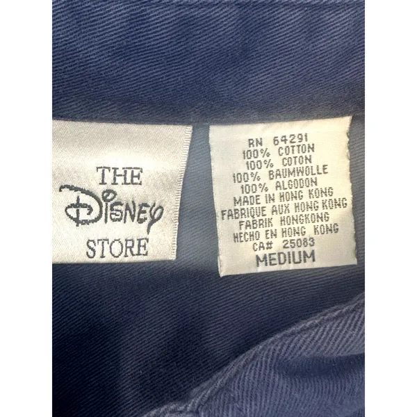 Vintage Disney Winnie The Pooh Denim Long Sleeve Button Down Embroidered M - Image 7
