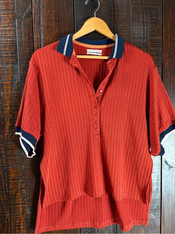 Urban Outfitters Oversized Women's Ribbed Polo Top - Image 2