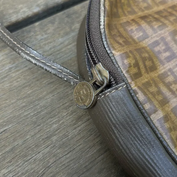 Authentic Vintage Tan Brown Monogram Fendi Shoulder Bag Purse - Image 12
