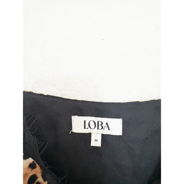 Revolve Loba Jacinta Slip Midi Dress Size Medium Leopard Lace Cocktail Wedding - Image 6