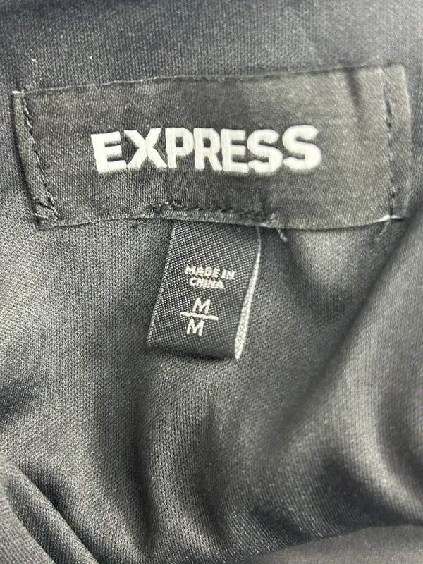 Express Sequin Mini Skirt Medium Black Silver Stretch Pull On Holiday Party Club - Image 7