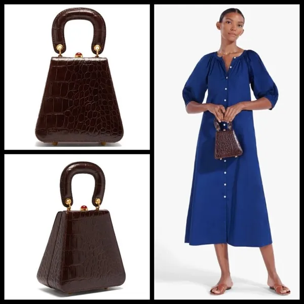 💕STAUD💕 Kenny Bag Brown Crocodile Embossed - Image 4