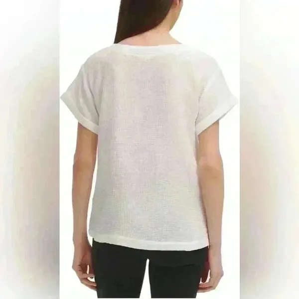 Calvin Klein women’s rolled cuff short sleeve top. Size Medium. - Image 3