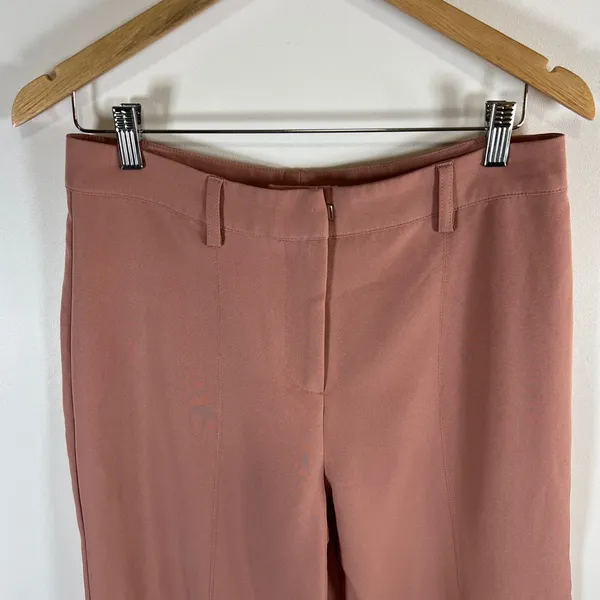 Avec Les Filles Womens Dusty‎ Rose Cropped Wide Leg Seam Front Trousers Size 6 - Image 3