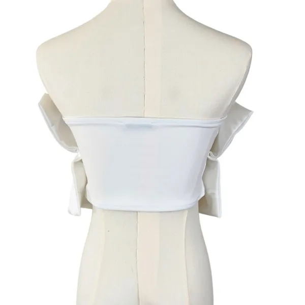 Zara Voluminous Ruffled Bandeau Boob Tube Bralette Oyster White - Image 3