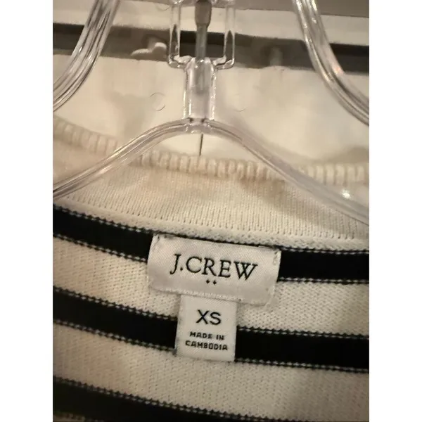J.Crew striped crewneck exposed seam sweater xs - Image 4