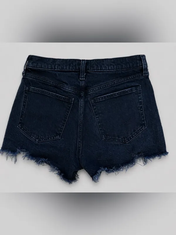 Abercrombie & Fitch High Rise Mom Shorts Black Distressed Denim Size 27 / 4 - Image 2
