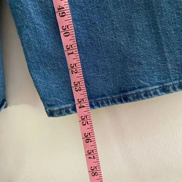 Universal Thread Denim Overalls Size 4 Wide Leg Button Front Blue Jeans - Image 8