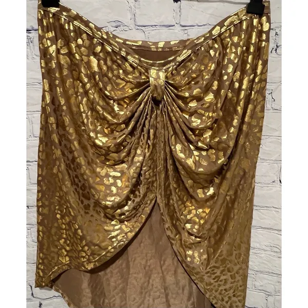 Choosy Brown & Gold Sexy Metallic Strapless Top Size 18 - Image 2