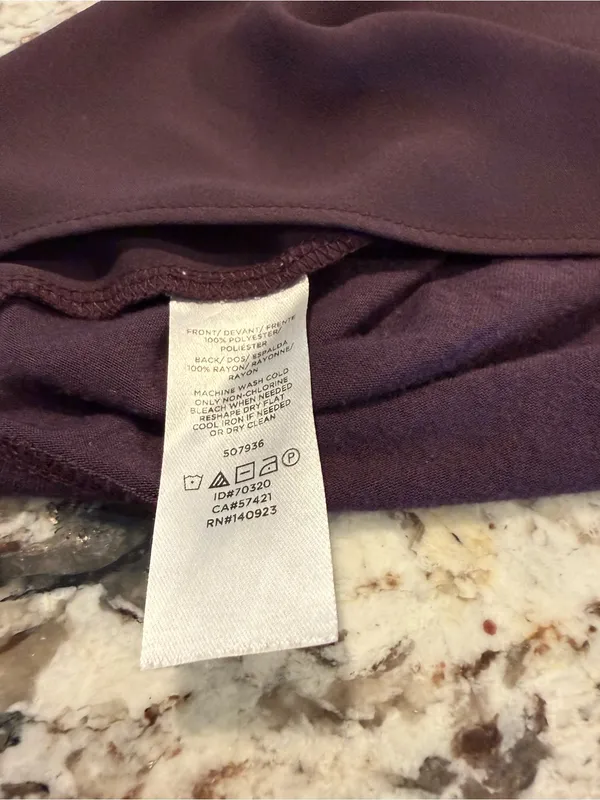 LOFT Plum Mixed Media Side Tie Dolman Top Women's Small - Image 6