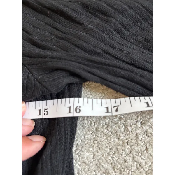 Reformation Jeans Mini Dress M Black Ribbed Long Sleeve Crew Neck - Image 9