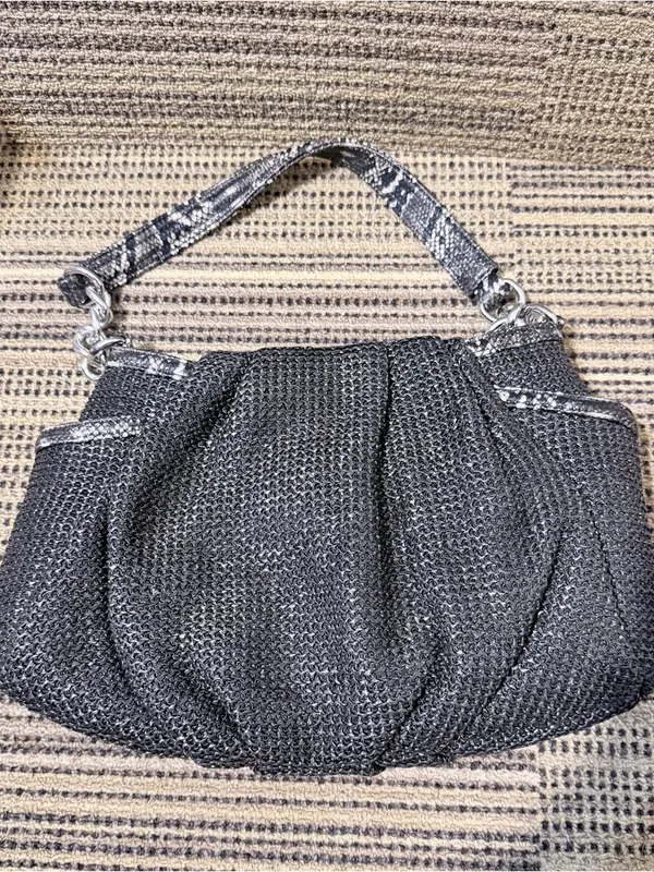 Simply Vera Vera Wang Black Woven Hobo with Silver Accent snakeskin print - Image 8