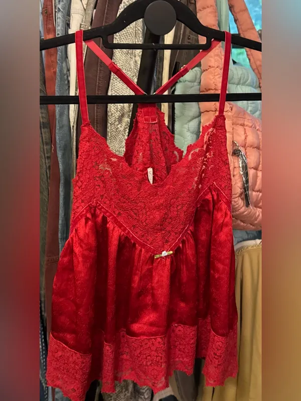 NWT Free People FP Intimately Fiona Satin Cami - Luxe Red - Small - Image 8