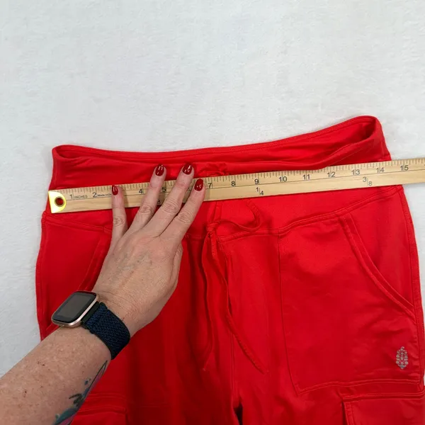 Free People FP Movement S Off Road Joggers Pants Utility Slouchy Red Relaxed - Image 10