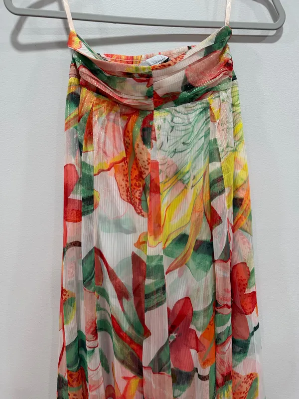 White House Black Market Drama Maxi Skirt – Jungle Flower Print NWT Size 00 - Image 3