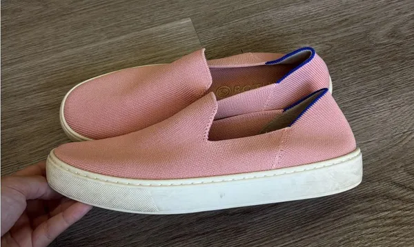 rothy’s RETIRED RARE the sneaker coral pink slip-on shoes limited edition 8 - Image 9